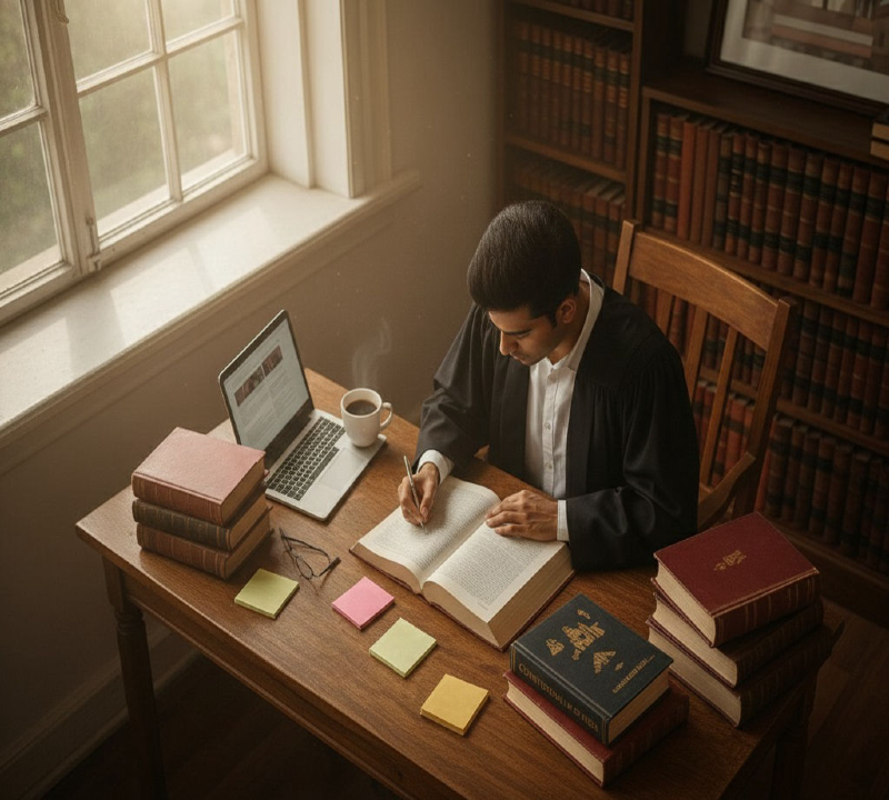 Law books illustration